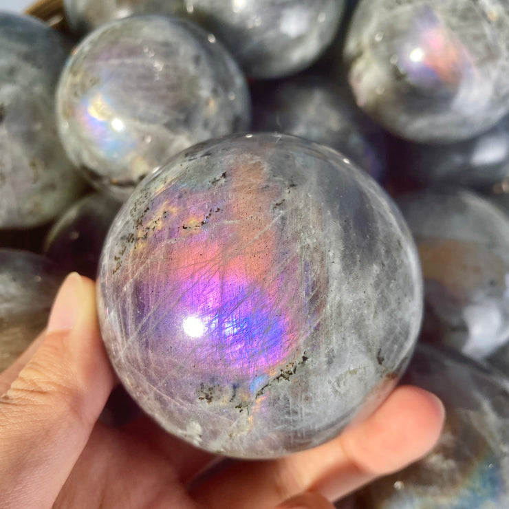 purple flash labradorite sphere